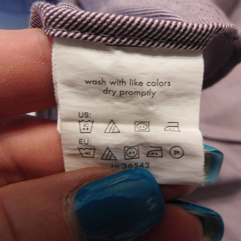 Calvin Klein Men's Dress Shirt Purple 18 - Picture 5 of 6